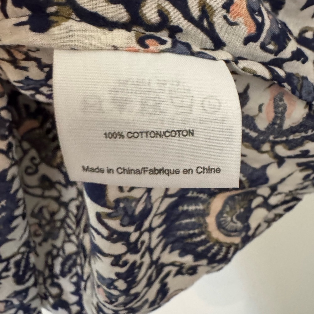 Tory Burch Blue Bridgette Printed Button Down Shirt - Picture 9 of 9